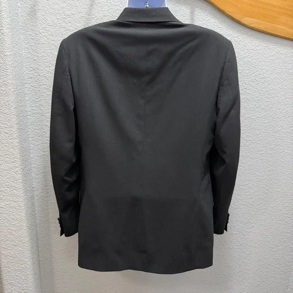 Vtg MONSIEUR GIVENCHY Black Wool‎ Blazer Jacket Men 38R USA Union Made 1 Button